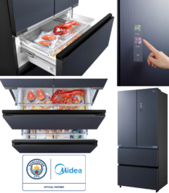 MIDEA RÉFRIGÉRATEUR FRENCH DOOR VERRE GRIS – Image 4