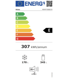 MIDEA RÉFRIGÉRATEUR FRENCH DOOR VERRE GRIS – Image 2
