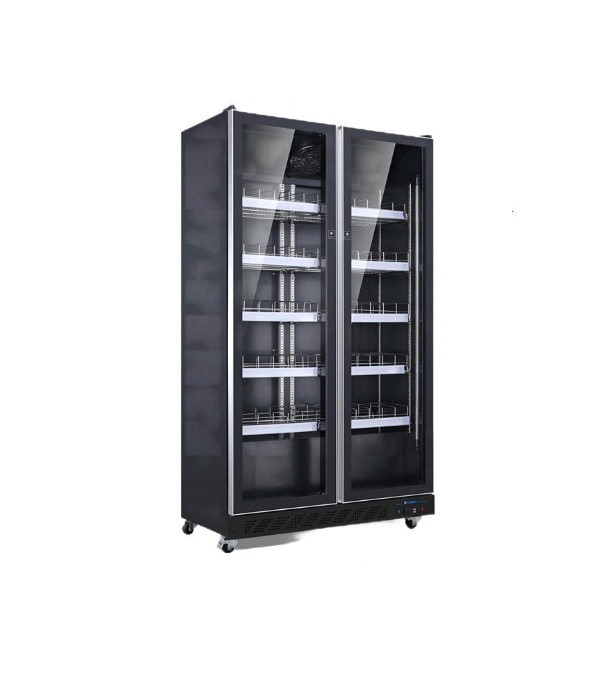 Vitrine réfrigérée noire 2 portes 735L V2E-112